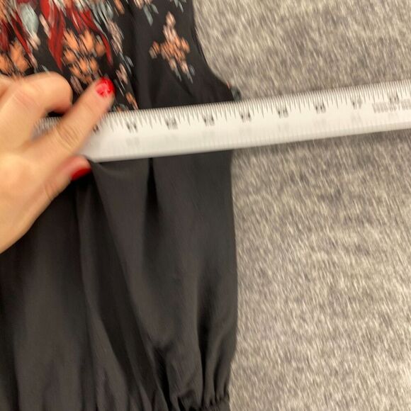 5/$45 New Maurices Dress Women XS Black Floral Sheath Midi Sleeveless Hook & Eye - Picture 8 of 10